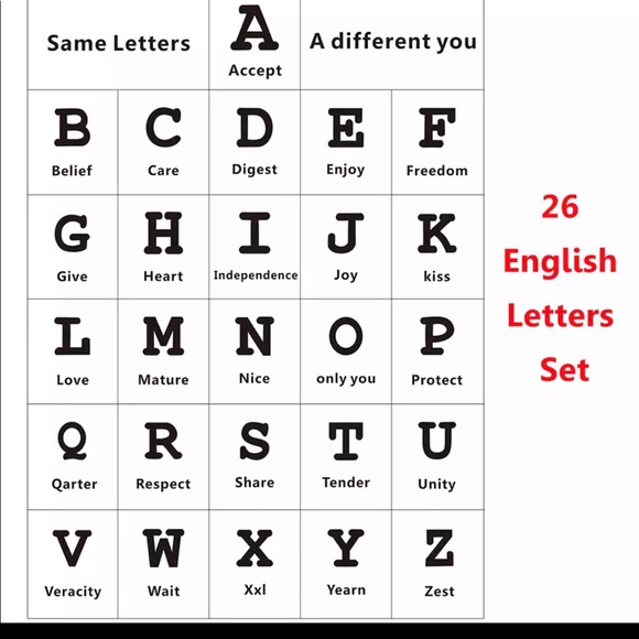 New A-Z Alphabet Geometric Letters Stud Earrings - Picture 3 of 3